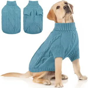 Dog sweater, big dog sweater for bullfighting dubin, warm turtleneck knitted big dog sweater dog, oversized Cable Knit