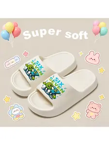 1 pair of cute cartoon patterned super soft and comfortable slippers for women, men, and children