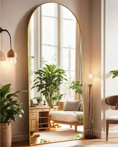 Floor Length Mirror, Arched Floor Mirror, 58"x18" Wall Mirror Full Length, Gold Floor Mirror, Bedroom Mirror Full Length, Stand up Mirror for Living Room, Gold Decor Elegant