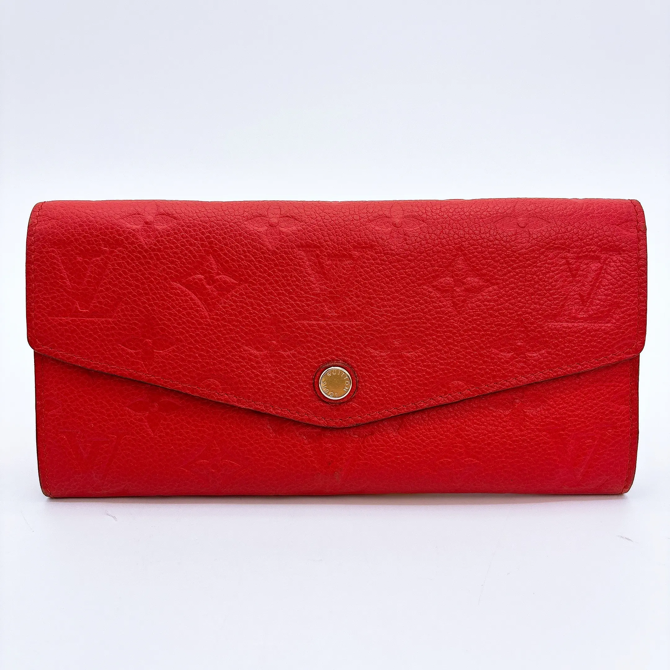 Pre-owned Louis Vuitton leather Clutches & Wristlets Empreinte Compact Curieuse Wallet Cherry
