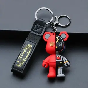 Cartoon Mechanical Bear Keychain - Cute Student Backpack Pendant Plush Toy Doll, Bulk Key Chain Charm