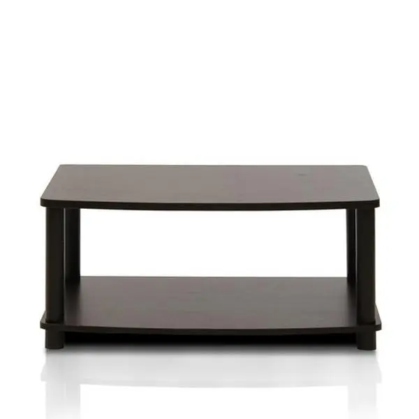 212 MAIN 2-Tier Elevated TV Console Table - No-Tools Quick Setup, Compact Espresso & Black Wood TV Console with Sturdy Base, for Living Room, 11x23.8x15.8 in.