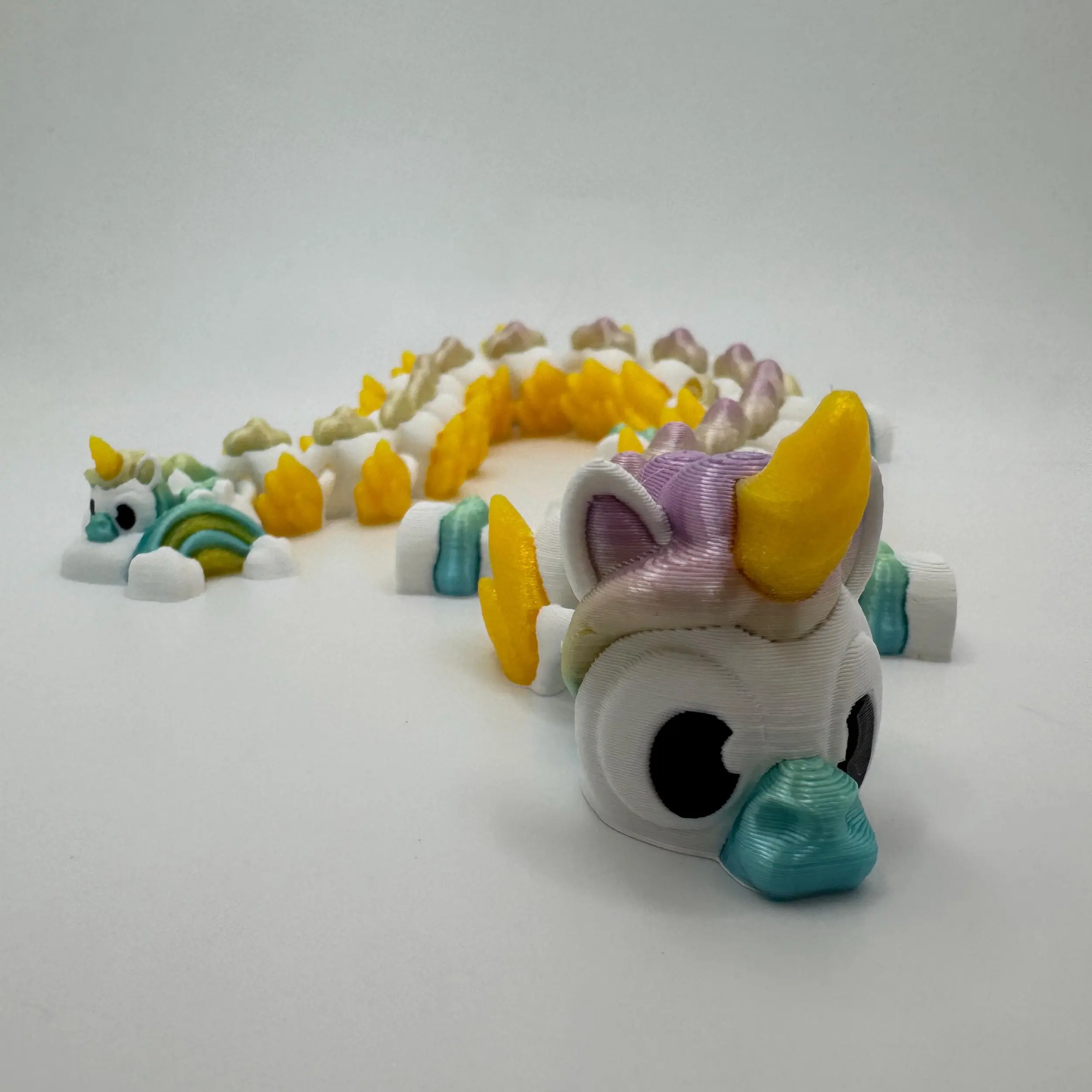 3D Printed Unicorn Dragon | Articulated Fantasy Dragon | Pastel Dragon Figurine | Cute Magical Desk Buddy | Whimsical Collectible Gift