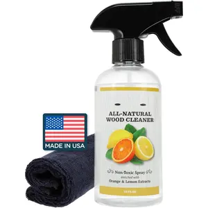 Board Spray Cleaner, with Microfiber Cloth, for  Countertop - Pure Ingredients Filtered Water, Distilled Vinegar, Castile Soap,  & Orange Citrus Oil Extracts, 12oz