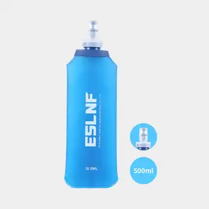Soft Flask Lightweight Portable Reusable Water Bottle,BPA Free Collapsible Flask for Hydration Pack in Running Hiking Cycling and Marathon