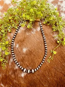 16" Rondelle Western Pearl Bead Necklace