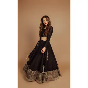 Adira Timeless Black Lehenga Choli With Sequins Embroidery