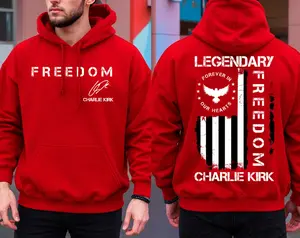 Wear Red 14th October Hoodie, Legendary 2 Sided Hoodie, USA Memorial Pullover, Tribute Men Women Casual Cotton Outfit, Graphic Patriot Long Sleeve Top, Gift For Him