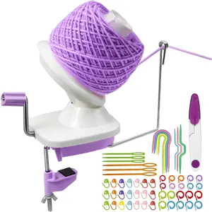 Yarn Ball Winder, Efficiently Yarn Cake Winder with Lower Noise for Crochet Knitting Combo Easy Installation 3.5 oz Portable Spinner for Crocheting Lavender