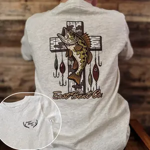 Fishing Cross Graphic Youth & Adult T-Shirt, Christian Fishing Shirt with Bass Fish Design, Outdoor Angler Tee, Faith Based Fisherman Shirt, Gift for Fishing Lovers and Sportsmen, Trending Tees, Kids Clothing, Family Shirt, Birthday Gift