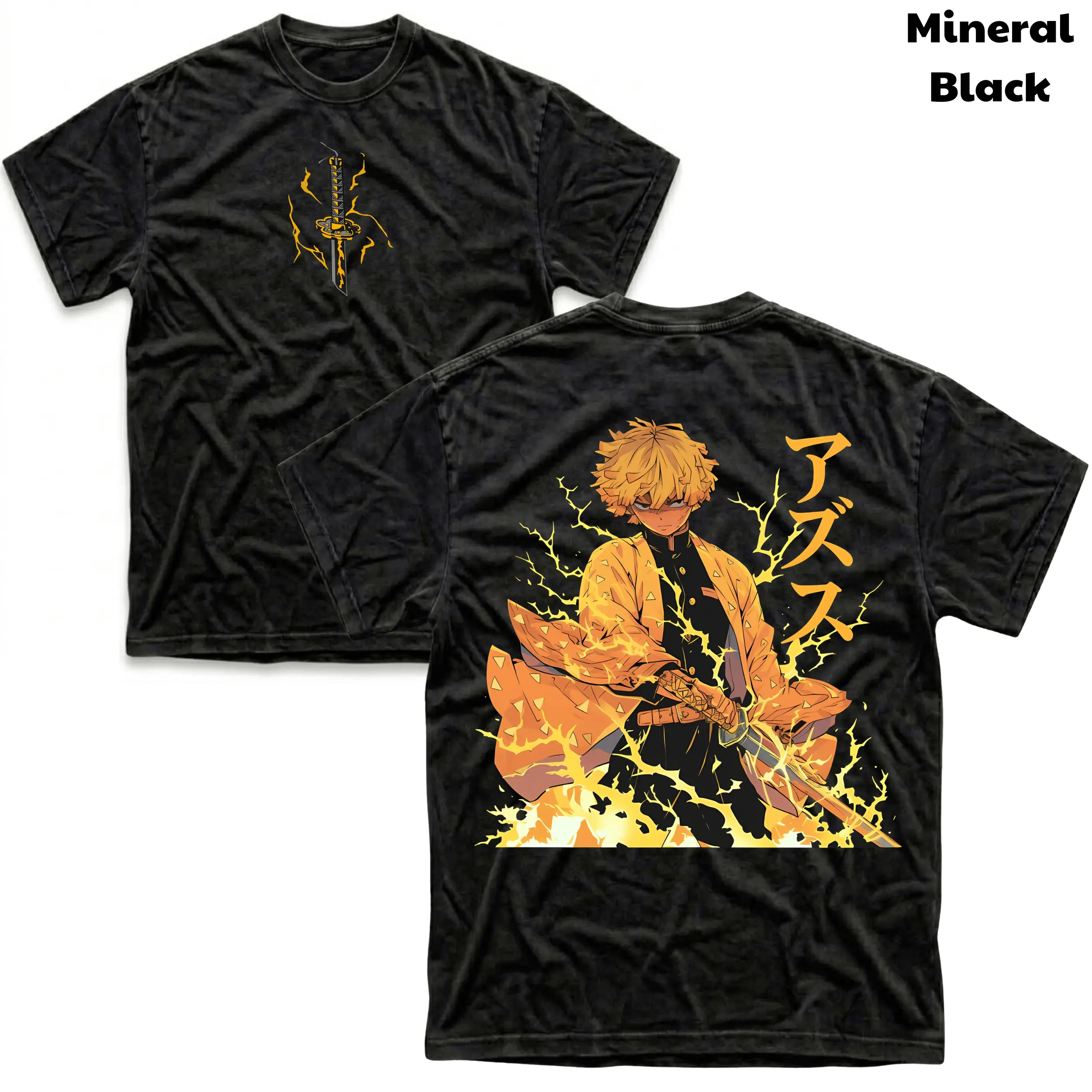 Men's and Women's T-Shirt, Vintage Zenitsu Graphic Tee, Demon Slayer T-Shirt, Unisex Gift Manga Anime Tee, Gothic Grunge Y2K Emo Scene Amity Affliction Style Clothes Menswear Womenswear Streetwear