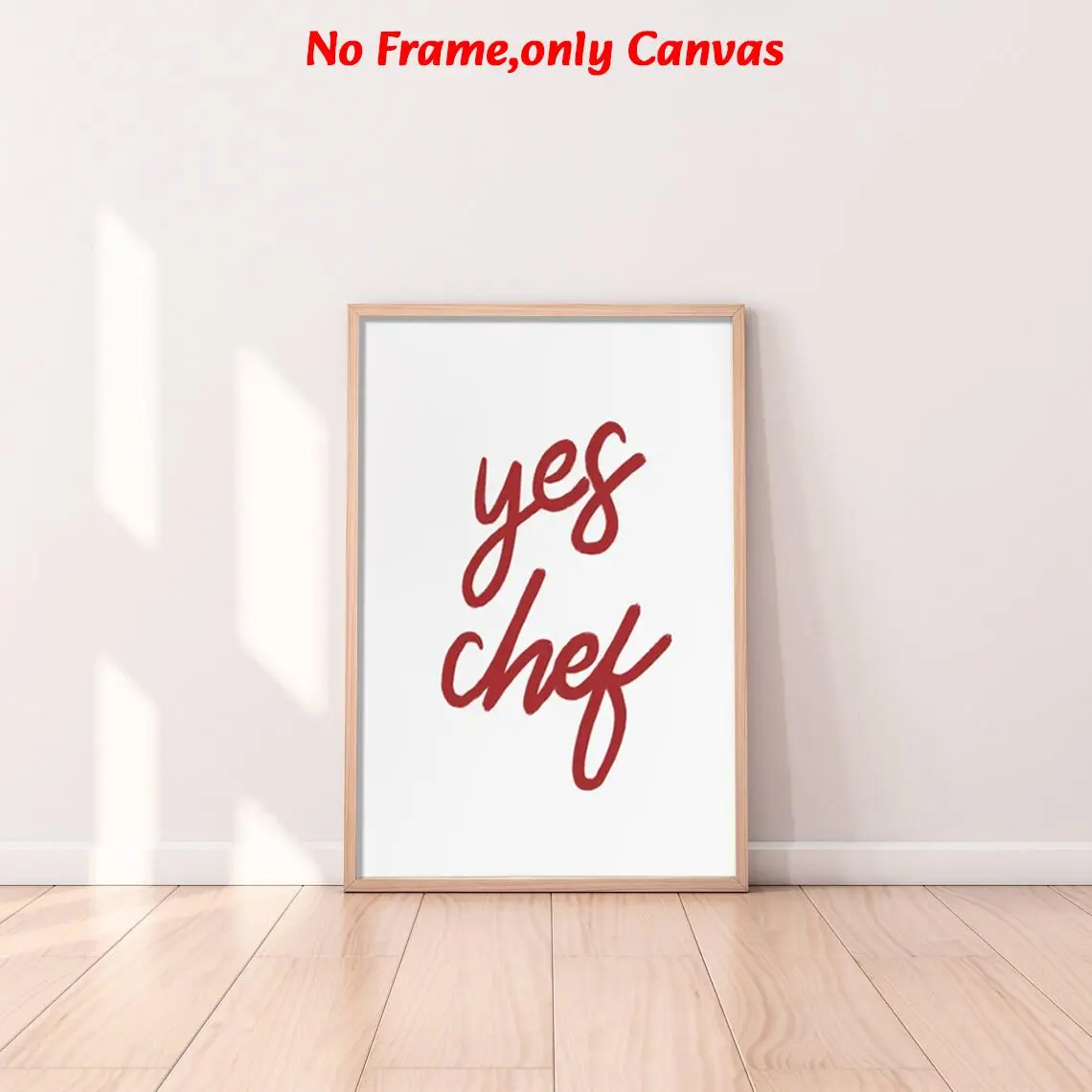 1 pc, wall art, modern poster, Yes Chef poster, mid-century print, kitchen wall art, simple kitchen print, typography print, food gift, living room decor, dining room decor, kitchen decor, unframed