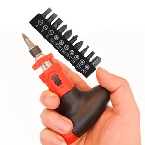 Multi-Purpose DIY Tool Set: Portable Mini Ratchet Screwdriver with High-Torque and Drill Bits