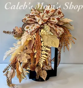 Fall Lantern Topper, Boho Fall Host Home Gift, Neutral Autumn Home decor for Fireplace, Thanksgiving Centerpiece