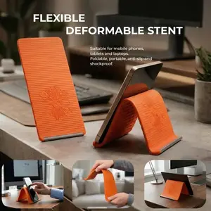Flexible Silicone Aluminum Cell Phone Holder stand, Bendable Rollable Foldable Design, Universal Adjustable Anti-Slip Desktop Mount for Phone Tablet Laptop, Portable Ergonomic Holder for Home Office Travel-YY