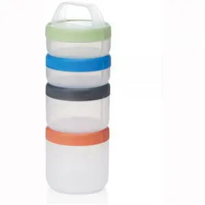 212 MAIN Stax Squeeze Spectrum Large Transparent Storage Bottle - Multi-Compartment Organiser with Click System, Container, Coffee Storage Canister
