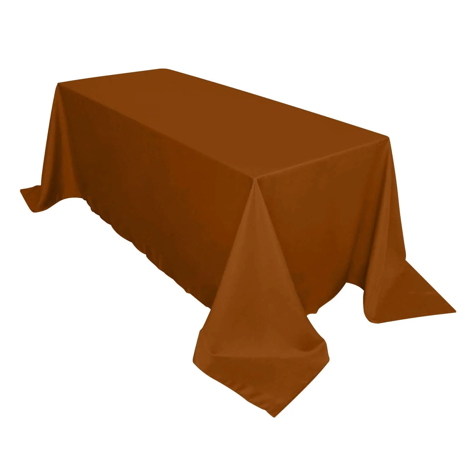 Cinnamon Brown Polyester 90"x132" Rectangle Tablecloth - Seamless, Wrinkle-Resistant Outdoor Patio Picnic Table Cover