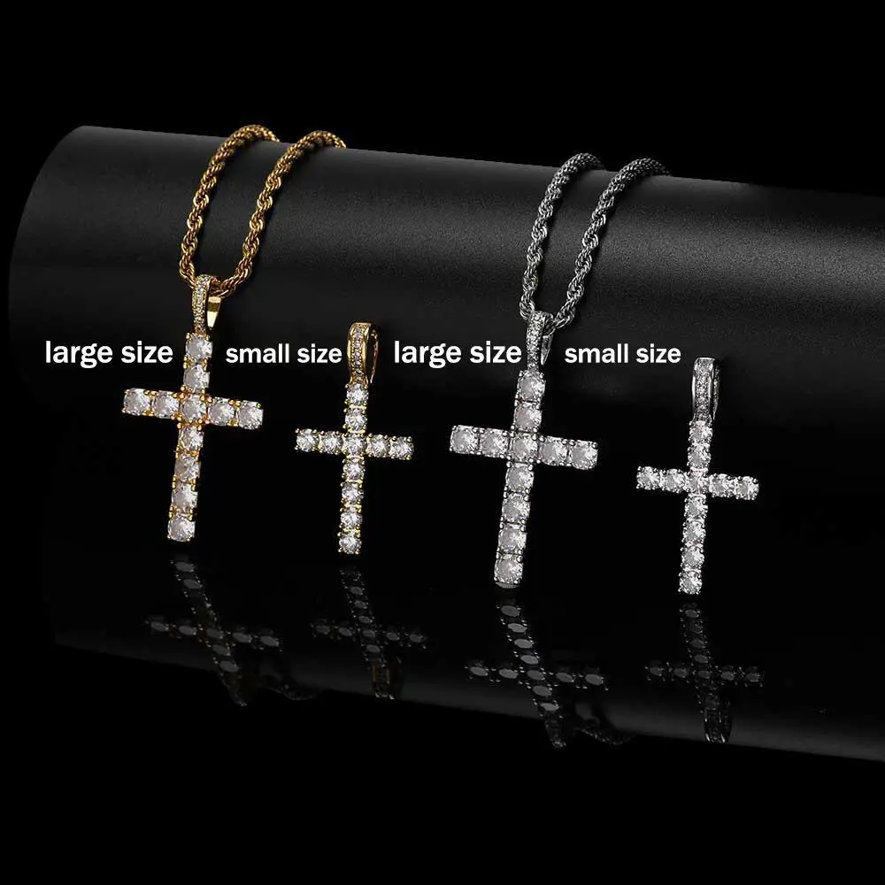 HOLY BLING" Titanium Cross Chain Religious Jewelry Cuban Link Design Purple Zircon Unisex Versatile Accessory High-Quality Materials HOLY BLING" Titanium Cross Chain Religious Jewelry Cuban Link Design Purple Zircon Unisex Versatile Accessory High-Quality Materials