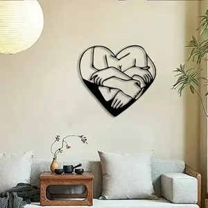 1pc Minimalist Heart Metal Wall Art, Minimalist Heart Statue Mural, Perfect for Modern Bedroom, Condo, Simple Wall Decor, Valentines Day Decor, Ideal Gift for Minimalists