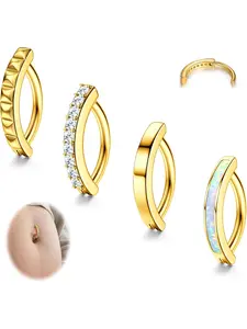 Summer 14G Belly Button Rings - 316L Surgical Steel Belly Button Rings for Women Teardrop Dangle Clicker Belly Piercing Jewelry