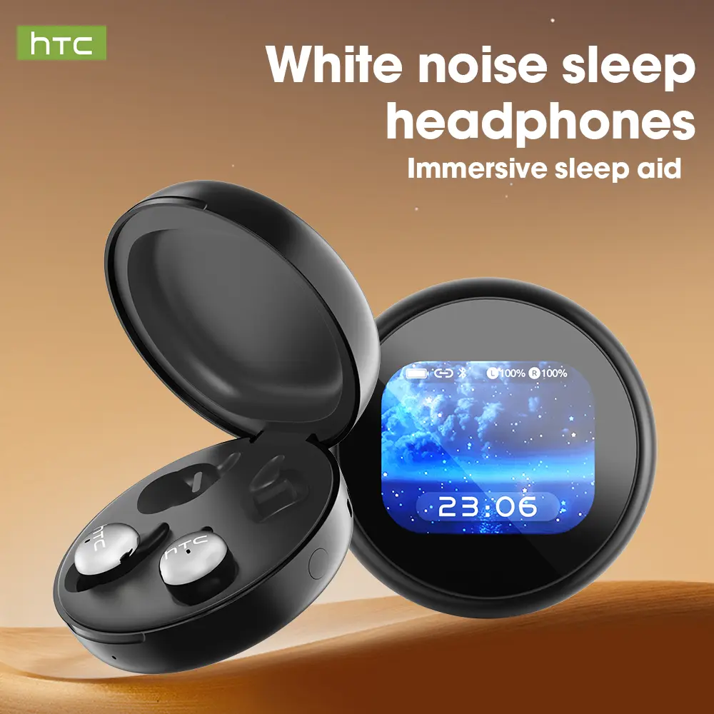 HTC NE90 Wireless   clever  Sleep Earbuds Bluetooth 6.0, AI Storytelling & 30+ White Noise Sounds for Better Sleep, Invisible Earbuds for Side Sleepers, 30H Playtime, Touch Control, HiFi Stereo Headphones,Effectively improve sleep quality