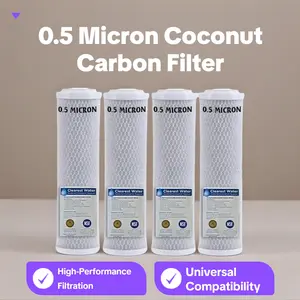 SUPERIOR FILTERS 0.5 Micron coconut carbon Filter - Whole House Water Filter Cartridge - High-performance 10-inch Replacement - Compatible with All Whole House Water Filter System - 10 X 2.5-4 Pack