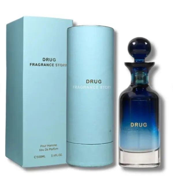 Fragrance Story Drug Pour Homme Eau de Parfum 3.4oz - Magnetic Bold Addictive Scent with Mandarin Orange & Sea Notes Top Notes Woody Citrus Amber Perfume Gift Edp Spray Aromatic Amberwood colognes men's fragrances perfume para hombres