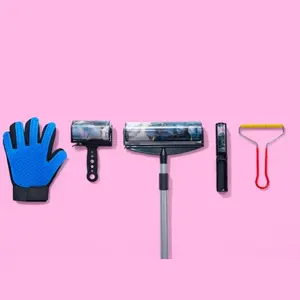 Washable Pet Care Set Extra Sticky Lint Roller Cleaner for Carpet, Floor, Sofa Mega Reusable Sticky Roller Entire Set Dog and Cat Lint Remover 5 Pack