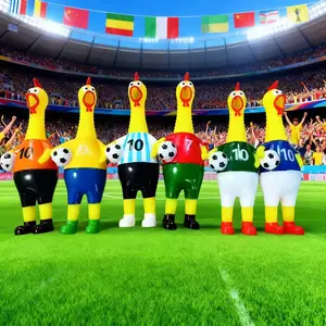 World Cup Soccer Screaming Chicken Squeezable Toy - Creative Prank Jersey - Stress Relief Toy