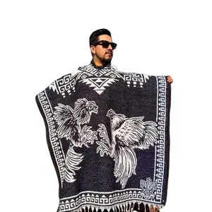 Poncho afelpado grueso - Artisanal Handcrafted Mexican Poncho Gabán One Size Fits All Versatile for Casual & Formal Wear Unique Designs All Seasons Wear gabán - capa caliente