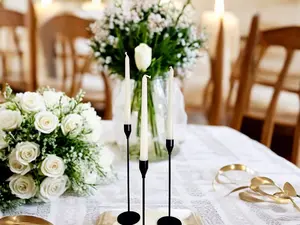12Pack White Taper Candles - Dripless Wedding Candle Decor Decoration Cozy Nature