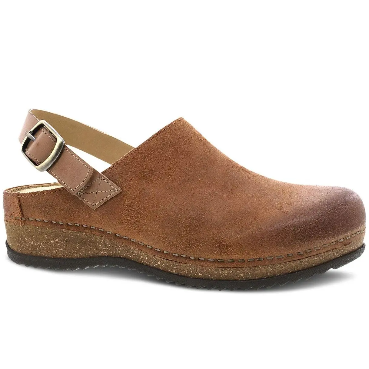 Dansko Tan Burnished Suede Clog- Merrin Dansko Tan Burnished Suede Clog- Merrin