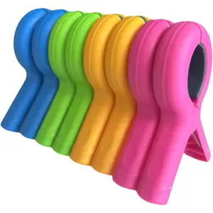 8 Pcs Small Beach Towel Clips for Beach Chairs, Towel Holder for Beach Chair Pool Chair on Cruise, Jumbo Size Heavy Duty Clothes Pins, Beach Chair Clips to Beach Accessories Must Haves, 4 Colors