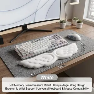 2026 Mechanical Keyboard Mouse Wrist Rest Computer Keyboard Laptop Angel Wing Memory Foam Mouse Cushion Support Pad Wrist Support