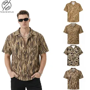 Men's Hunting Camo Hawaiian Shirt - Lightweight Breathable Button Up for Fishing, Hiking & Summer Tropical Vacations. Outdoor Performance Meets Casual Style