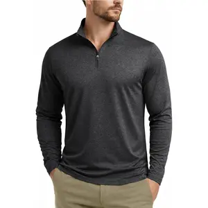 Boladeci Men's Quarter Zip Pullover Premium Fleece Lined Heather Long Sleeve Golf Shirts Midweight 1/4 Half Zip Sweatshirts