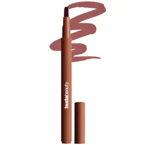 HUDA BEAUTY Lip Contour Lip Stain, 12-Hour Long-Wear Warm Brown Shade - Burnt Brown