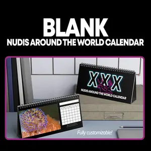 XXX WORLD NUDI CALENDAR - Blank Monthly Nudibranchs from Around the World 12 Month Table/Desk Calendar