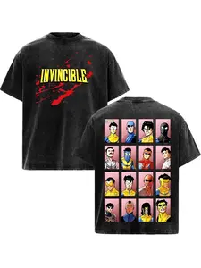 Invincible Mark Grayson All Versions Front & Back Print Menswear T-Shirt, Unisex Cotton Apparel, Adult Swim Casual Shortsleeve Top