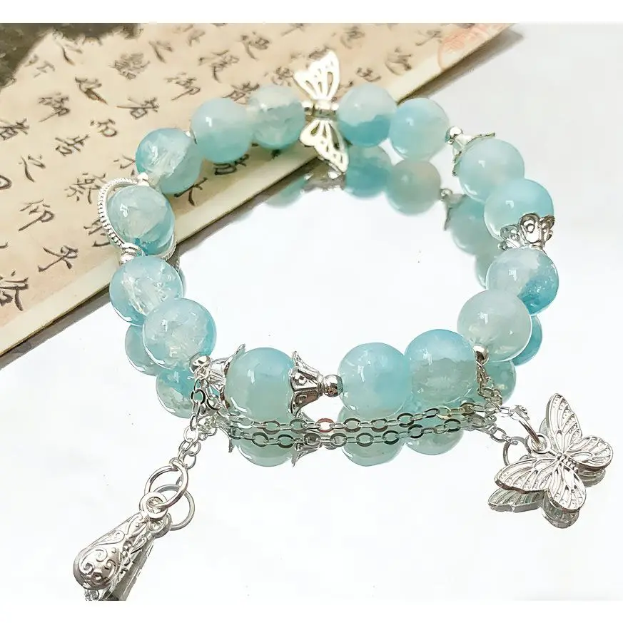 S315 - Green Corn Cob Butterfly Bracelet # SZ1292