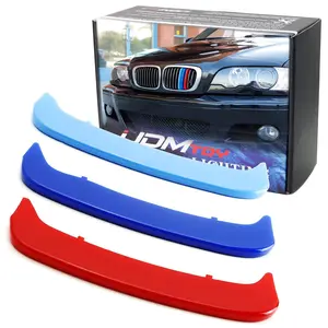 iJDMTOY Exact Fit ///M-Colored Grille Insert Trims For 2002-05 BMW E46 LCI 3 Series 4-Door Sedan 323i 325i 328i 330i, 00-03 BMW E46 Pre-LCI 3 Series 2-Door Coupe 325ci 330ci and 00-06 M3