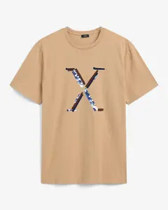 Express Neutral Floral X Logo Perfect Pima Cotton Graphic T-Shirt