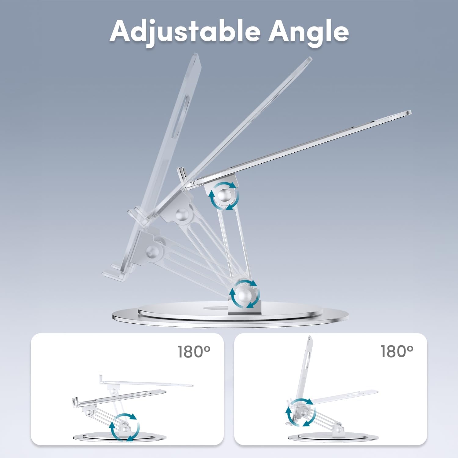 Portable Rotatable Tablet Stand, Foldable Adjustable Height Desktop Bracket,Stable Tablet Stand for Home Office, Tablet & Computer Accessories, Desk Mount