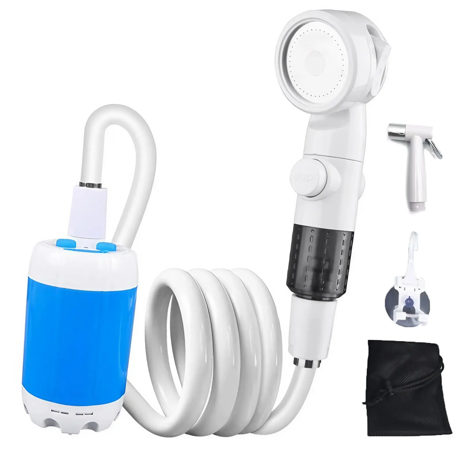 Portable Rechargeable Garden Water Pump, Lightweight Compact Handheld Boosting Shower Pump, Multifunctional Outdoor Water Pump for Camping, Car Washing, Flower Watering