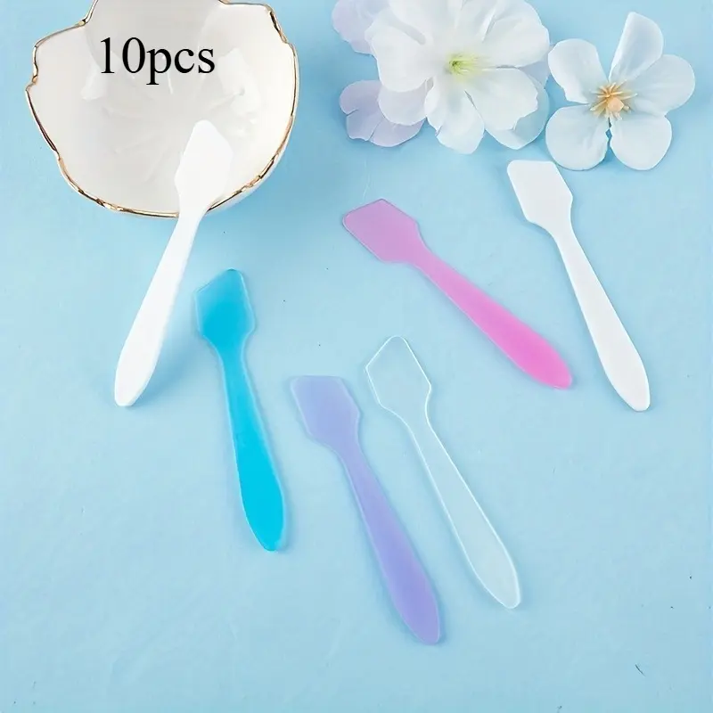 10pcs/set Hygienic Mini Makeup Spatulas Multi-Purpose, Portable Cosmetic Scoops for DIY Skincare and Beauty