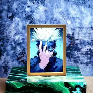 Handmade Anime Gojo Variants JJK LED Photo, Customizable Art Frame Light, Customizable LED Photo, Light Box, Led Light, Anime Decor
