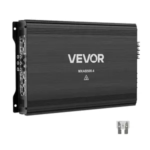summervibes VEVOR 4 Channel Car Audio Amplifier 2 Ohm Stable Bridgeable Class A/B Full Range Amp Max Power 4x 250W 4 Ohm/ 4x 500W 2 Ohm for Car SUV Truck Off-Road