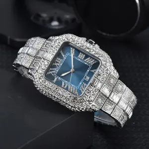 Luxury watch with C name , square dial inlaid with natural gemstones, suitable for both men and women
