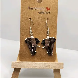Unique Elephant Earrings - Handmade Hook Earrings for Elephant Lovers, Lightweight & Comfortable, Nature-Inspired Jewelry, Perfect Gift