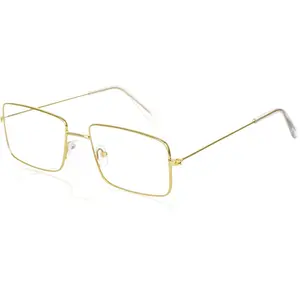 Fashion Blue Light Glasses for Women Men Metal  Rectangular Glasses  Square Eyeglasses Frame